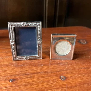 2 X Silver Plated Photo Frames Beautiful Small Frames Ornate Miniature Frames - Picture 1 of 12