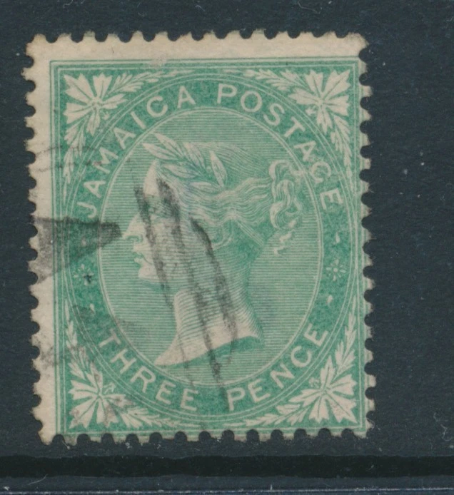 JAMAICA, 1860 3d green, wmk Pineapple  FU, SG3, cat GBP26 - Image 1 of 1