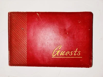 "Libro de visitas duro rojo vintage/antiguo 8,5 x 5,5"" bodas fiestas funerales" Foto 1 de 4