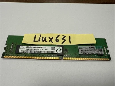 815097-B21 HP 8GB 1Rx8 DDR4-2666 PC4-21300 CL19 288-Pin ECC Memory 840755-091 - Image 1 of 2