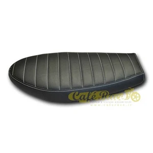 Sella brat colore nero cuciture bianche per Yamaha SR400 SCRAMBLER cafe racer - Picture 1 of 5