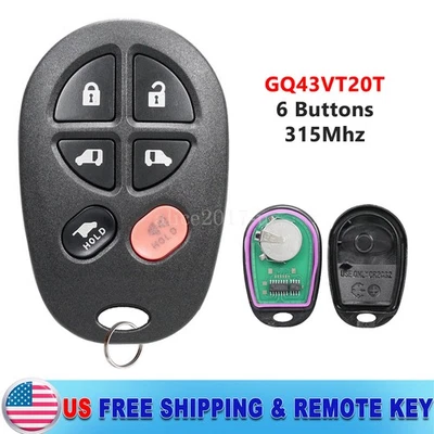 Llavero remoto para coche Toyota Sienna 2010 2011 2012 2013 2014 2015 2016 2017 Foto 1 de 4