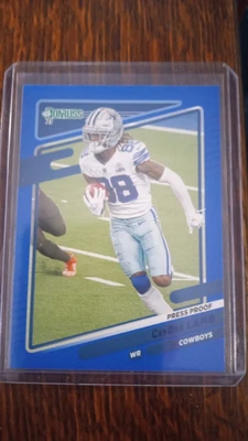 CEEDEE LAMB #190 2021 PANINI DONRUSS COWBOYS BLUE PRESS PROOF - Image 1 of 2