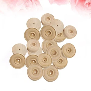 30 piezas astillas de madera pretaladradas ruedas pequeñas sólidas accesorio juguete artesanal - Imagen 1 de 12