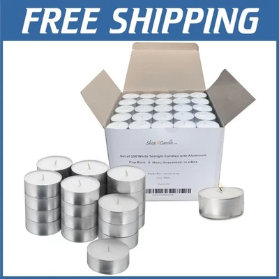 Velas de luz de té blanco PARNOO - 6 horas de tiempo de combustión (paquete de 250) Foto 1 de 4