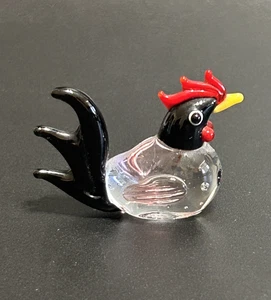 Figura de pollo gallo miniatura de vidrio artístico de 1,5" vidrio soplado a mano - Imagen 1 de 8