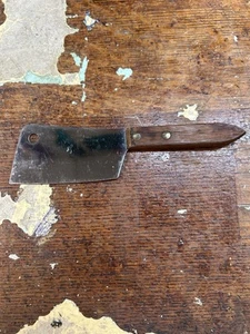 Vintage Bonny Stainless Steel Meat Cleaver Cheese Mini Wood Handle 6.5” Knife - Picture 1 of 3