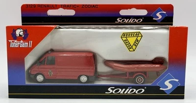 Renault Trafic Pompiers + Zodiac sur remorque - Solido 3129 - 1990's - Neuf - Photo 1/4