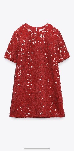 ABITO PAILLETTES ROSSO ZARA NUOVO CON ETICHETTE REF: 8715 988 taglia S San Valentino