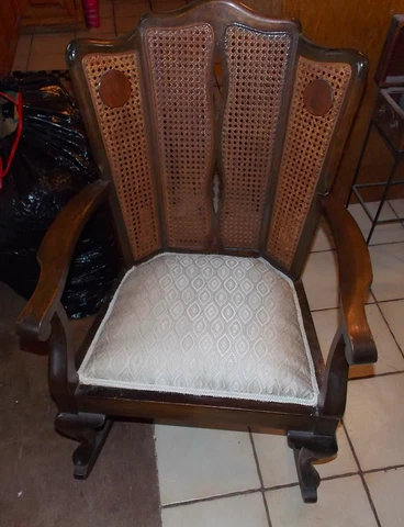 Mahogany Caned Back Rocker / Rocking Chair  (R78) Cover