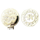 Removable Golf Ball Marker Year Of The Golden DragonWith Magnetic Hat Cap Clips