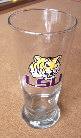 LSU Fighting Tigers logo pilsner glass Louisiana State University Cover