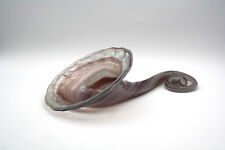 Vintage Ozark Art Glass Gray/Purple/Plum Cornucopia Bowl Hand Blown