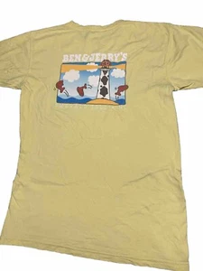 Vntg Ben And Jerry’s Ice Cream Tshirt Emerald Isle NC Mens Medium Yellow Cows - Picture 1 of 10