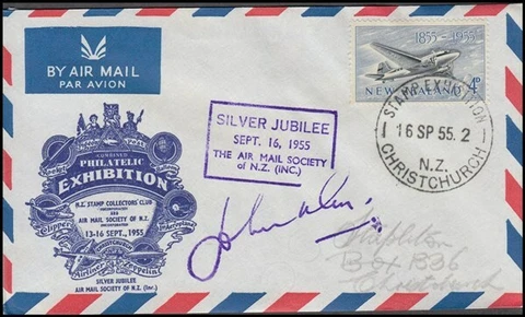 NEW ZEALAND 1955 JUBILEE AIRMAIL SOCIETY COVER (ID:02/D25406) Cover
