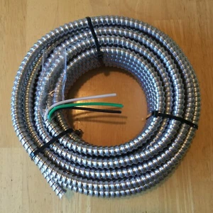 New 35,50,80ft 10/2 w/Ground THHN/THWN Copper Wire, Aluminum Armored MC Cable BX - Picture 1 of 9