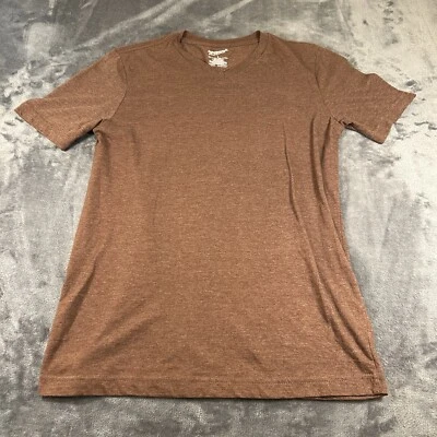 Arizona Jeans Shirt Mens Small Brown V-neck Short Sleeve Casual Classic Tee Work - Image 1 of 4