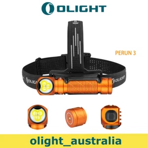 Olight Perun 3 Head Torch 3000 Lum Rechargeable LED White & Red Lights Battery - Picture 1 of 16