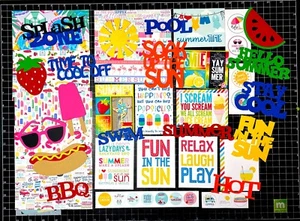 SUMMER TIME Scrapbook Kit! Project Life, Paper, die cuts, Pool, Swim, BBQ,  - Picture 1 of 1