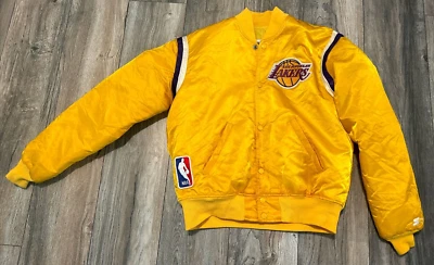 Chaqueta de satén vintage Starter Los Angeles Lakers NBA para hombre M amarilla EE. UU. Foto 1 de 4