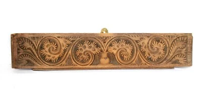 Antiguo panel de pared tallado en madera placa superior de puerta floral viga arquitectónica raro Foto 1 de 4