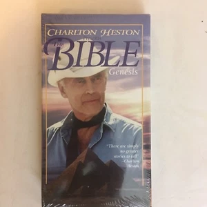 New Sealed VHS Tape Charlton Heston Presents The Bible - Genesis Free Shipping - Picture 1 of 2