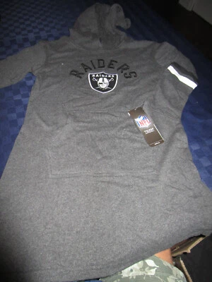 НОВЫЙ С ЯРЛЫКАМИ $60 NFL LAS VEGAS RAIDERS ДЕВОЧЕК С КАПЮШОНОМ ТОЛСТОВКА ПЛАТЬЕ СЕРЫЙ БОЛЬШОЙ 14 - Изображение 1 из 2