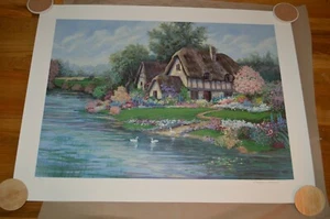 Earlene Moses "English Farmhouse" Original 29x39 Serigraph HandSigned & Numbered - Picture 1 of 7