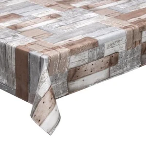 Wachstuch Garten Tischdecke Wachstischdecke HaGa® Patchwood 1,4m Br. Meterware - Bild 1 von 10