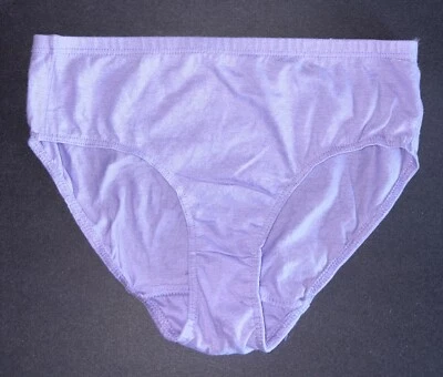 Hanes Girl Sz 10 Lavender Brief Vintage Hi-Cut Cotton Bikini  Panty  Underwear - Image 1 of 3