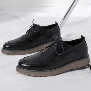 Korean Men Carved Wing Tip Lace Up Formal Dress Spring Shoes British Business Sz - Picture 1 of 18