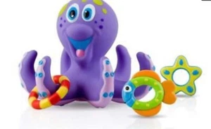 Baby Toy Bath Nuby Octopus Floating Tub 3 Rings Toss Toddler Child Gift Fun Play - Picture 1 of 5