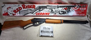 DAISY RED RYDER BB GUN CARBINE WOOD STOCK 650 SHOT LEVER ACTION 350 FPS .177 NEW - Picture 1 of 24