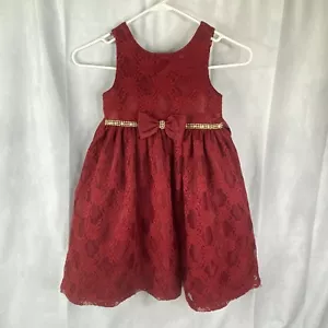 American Princess Girls Dress Red & Gold Gems Christmas Party Size 6 - Picture 1 of 11