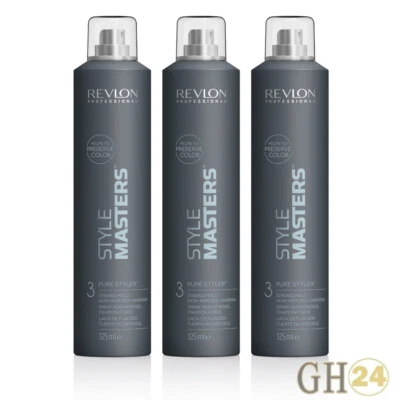3x Revlon Professional Style Masters Pure Styler Strong Hold Haarspray 325ml