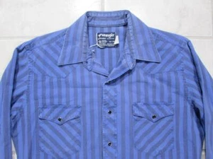 Vtg Wrangler Striped Pattern Brushpopper Western Shirt Sz 16 x 34 Men's USA Made - Picture 1 of 7