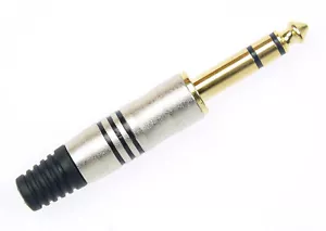 Stereo Klinkenstecker 6,3 mm vergoldet Klinke Kabel Stecker Neutrik kompatibel - Bild 1 von 4