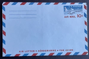UC32 Type II Unused Stamped Air Letter 1959 10c Blue & Red Jet Airliner - Picture 1 of 2