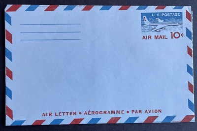 UC32 Type II Unused Stamped Air Letter 1959 10c Blue & Red Jet Airliner - Image 1 of 2