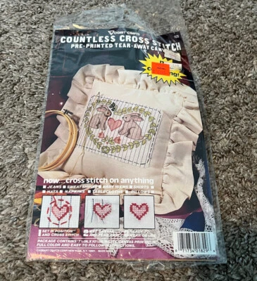 Countless Cross Stitch Pre-Printed Tear-away Canvas Vogart Craft Bunny 1829 NWT - Image 1 of 3