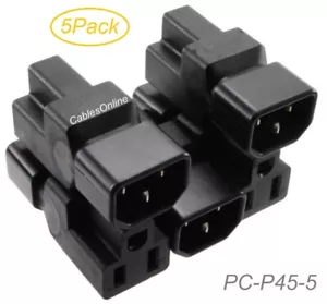 5-Pack IEC 320 C14 Male to Nema 5-15R Female Power Adapters, PC-P45-5 - Picture 1 of 4