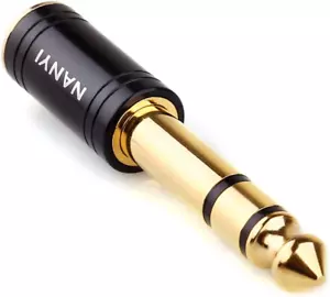 1/4'' Male to 1/8'' Female Stereo Adapter Cable for Headphone, Amp, Black - Picture 1 of 12