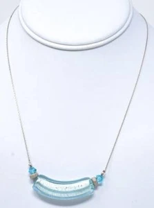 Lovely Murano Glass Pendant on Adjustable Sterling Chain- 16 to 19 1/2 chain - Picture 1 of 8