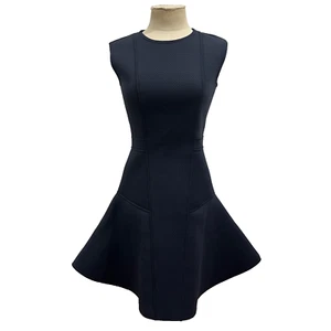 SCANLAN THEODORE Mini Dress Scuba Neoprene Navy Blue Drop Waist 10 AUS / 6 US - Picture 1 of 8