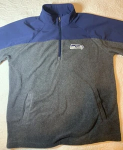  Seattle Seahawks NFL Team Apparel Football Gray & Blue Fleece Zip Jacket Mens L - Picture 1 of 5