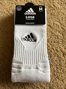 ADIDAS 5-Star Team Crew Contenido Reciclado Talla Mediana Blanco Paquete de 1 Par - Imagen 1 de 6