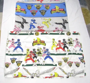 Vintage Mighty Morphin' Power Rangers Flat Bed Sheet Lot 1994-1995 Double Twin - Picture 1 of 7
