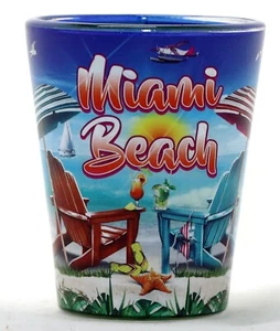 Miami Beach Florida Chairs In and Out Shot glass - Picture 1 of 4