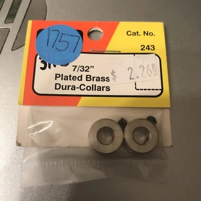 DuBro 243 {7/32” x 2pc.} PLATED BRASS Dura-Collars NEW USA SHIPPED - Image 1 of 2