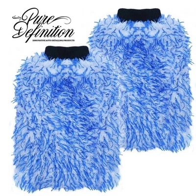 Guante de lavado de microfibra X 2 de lujo para lavado de autos limpieza de detalles pura definición Foto 1 de 4